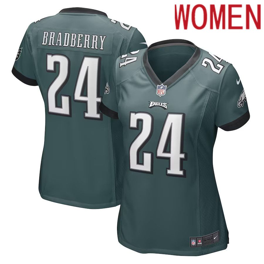 Women Philadelphia Eagles #24 James Bradberry Nike Midnight Green Game Player NFL Jersey